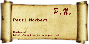 Petzl Norbert névjegykártya