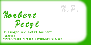 norbert petzl business card